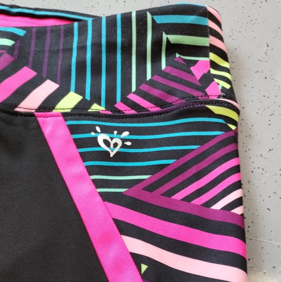 •Justice Active Colorful Retro Stripe Full Length Dri Fit Leggings Size Girl 18 - Picture 7 of 11